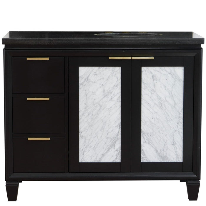 Bellaterra Home Trento 43" 2-Door 3-Drawer Black Freestanding Vanity Set - Luxe Vanity & Tub