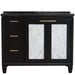 Bellaterra Home Trento 43" 2-Door 3-Drawer Black Freestanding Vanity Set - Luxe Vanity & Tub