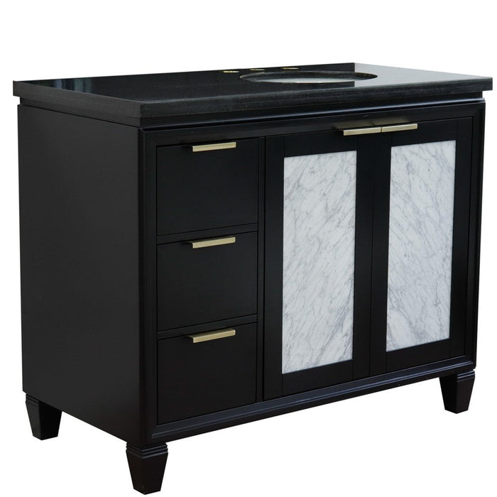 Bellaterra Home Trento 43" 2-Door 3-Drawer Black Freestanding Vanity Set - Luxe Vanity & Tub