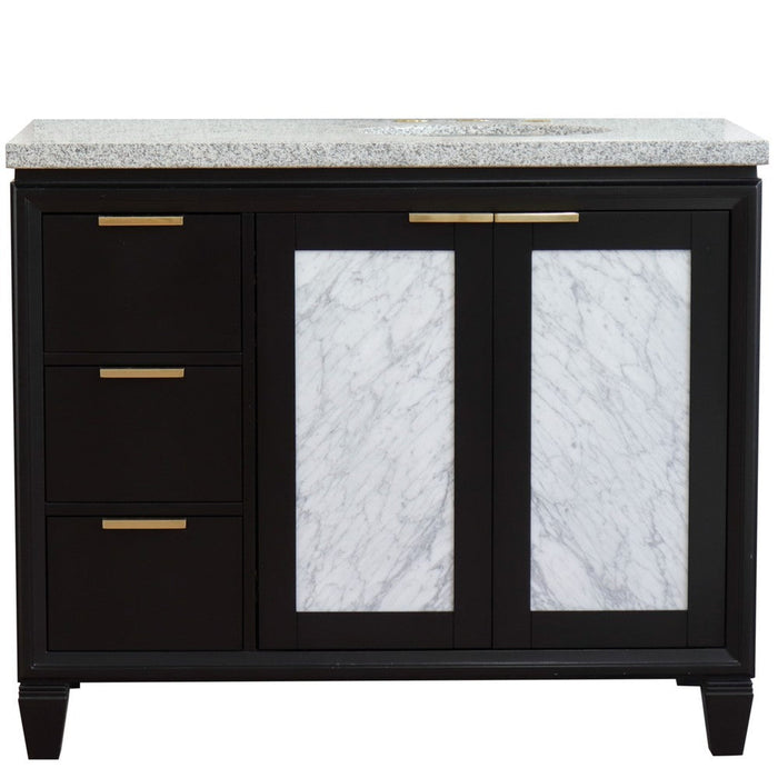 Bellaterra Home Trento 43" 2-Door 3-Drawer Black Freestanding Vanity Set - Luxe Vanity & Tub