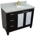 Bellaterra Home Trento 43" 2-Door 3-Drawer Black Freestanding Vanity Set - Luxe Vanity & Tub