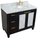 Bellaterra Home Trento 43" 2-Door 3-Drawer Black Freestanding Vanity Set - Luxe Vanity & Tub