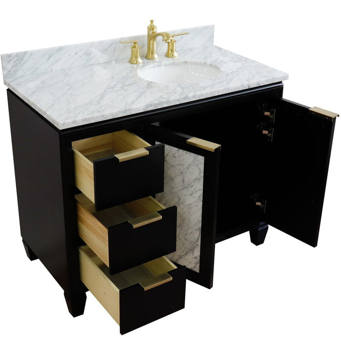 Bellaterra Home Trento 43" 2-Door 3-Drawer Black Freestanding Vanity Set - Luxe Vanity & Tub