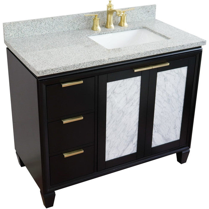 Bellaterra Home Trento 43" 2-Door 3-Drawer Black Freestanding Vanity Set - Luxe Vanity & Tub