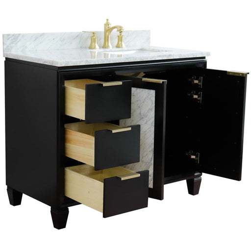 Bellaterra Home Trento 43" 2-Door 3-Drawer Black Freestanding Vanity Set - Luxe Vanity & Tub