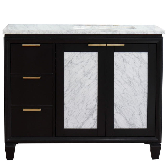 Bellaterra Home Trento 43" 2-Door 3-Drawer Black Freestanding Vanity Set - Luxe Vanity & Tub