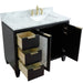 Bellaterra Home Trento 43" 2-Door 3-Drawer Black Freestanding Vanity Set - Luxe Vanity & Tub