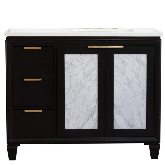 Bellaterra Home Trento 43" 2-Door 3-Drawer Black Freestanding Vanity Set - Luxe Vanity & Tub