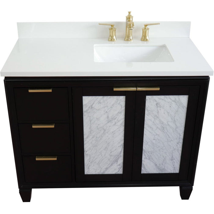 Bellaterra Home Trento 43" 2-Door 3-Drawer Black Freestanding Vanity Set - Luxe Vanity & Tub