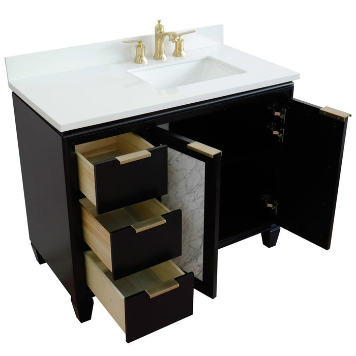 Bellaterra Home Trento 43" 2-Door 3-Drawer Black Freestanding Vanity Set - Luxe Vanity & Tub