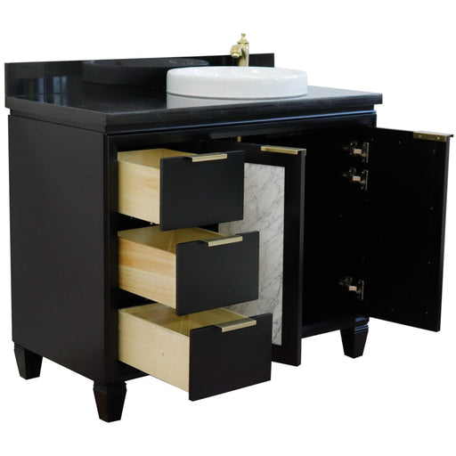 Bellaterra Home Trento 43" 2-Door 3-Drawer Black Freestanding Vanity Set - Luxe Vanity & Tub