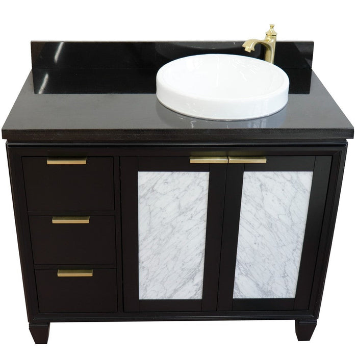 Bellaterra Home Trento 43" 2-Door 3-Drawer Black Freestanding Vanity Set - Luxe Vanity & Tub