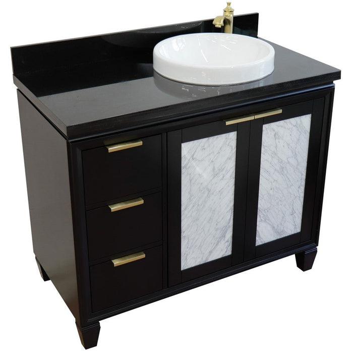 Bellaterra Home Trento 43" 2-Door 3-Drawer Black Freestanding Vanity Set - Luxe Vanity & Tub