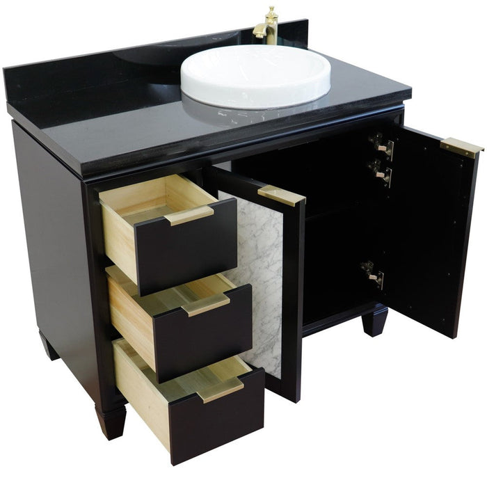 Bellaterra Home Trento 43" 2-Door 3-Drawer Black Freestanding Vanity Set - Luxe Vanity & Tub