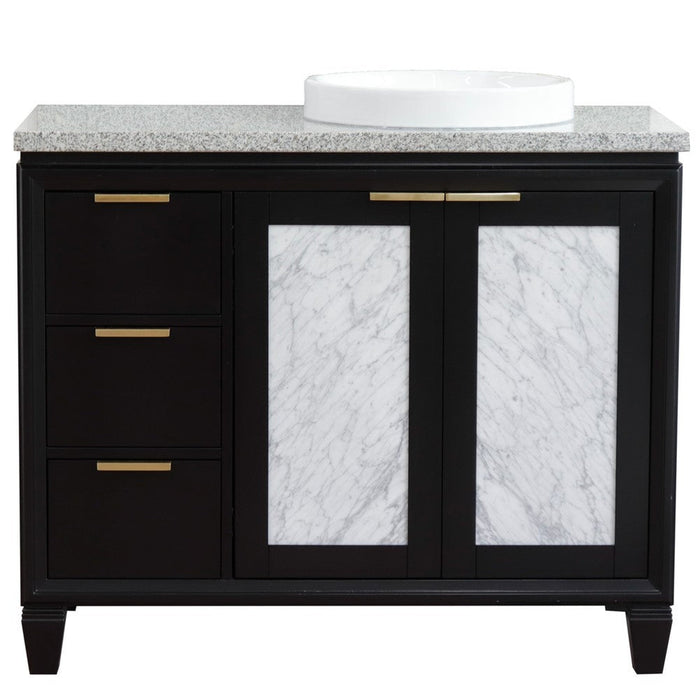 Bellaterra Home Trento 43" 2-Door 3-Drawer Black Freestanding Vanity Set - Luxe Vanity & Tub