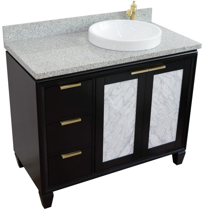 Bellaterra Home Trento 43" 2-Door 3-Drawer Black Freestanding Vanity Set - Luxe Vanity & Tub