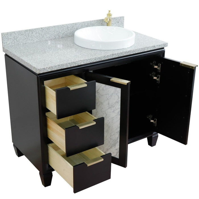 Bellaterra Home Trento 43" 2-Door 3-Drawer Black Freestanding Vanity Set - Luxe Vanity & Tub