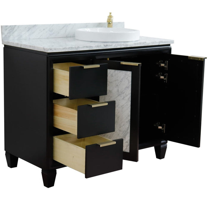 Bellaterra Home Trento 43" 2-Door 3-Drawer Black Freestanding Vanity Set - Luxe Vanity & Tub