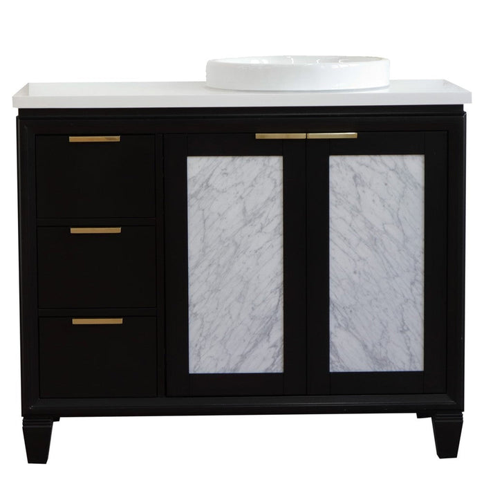 Bellaterra Home Trento 43" 2-Door 3-Drawer Black Freestanding Vanity Set - Luxe Vanity & Tub