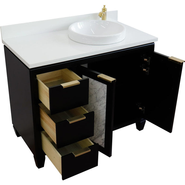 Bellaterra Home Trento 43" 2-Door 3-Drawer Black Freestanding Vanity Set - Luxe Vanity & Tub