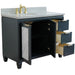 Bellaterra Home Trento 43" 2-Door 3-Drawer Dark Gray Freestanding Vanity Set - Luxe Vanity & Tub