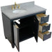 Bellaterra Home Trento 43" 2-Door 3-Drawer Dark Gray Freestanding Vanity Set - Luxe Vanity & Tub