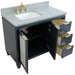 Bellaterra Home Trento 43" 2-Door 3-Drawer Dark Gray Freestanding Vanity Set - Luxe Vanity & Tub