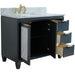 Bellaterra Home Trento 43" 2-Door 3-Drawer Dark Gray Freestanding Vanity Set - Luxe Vanity & Tub