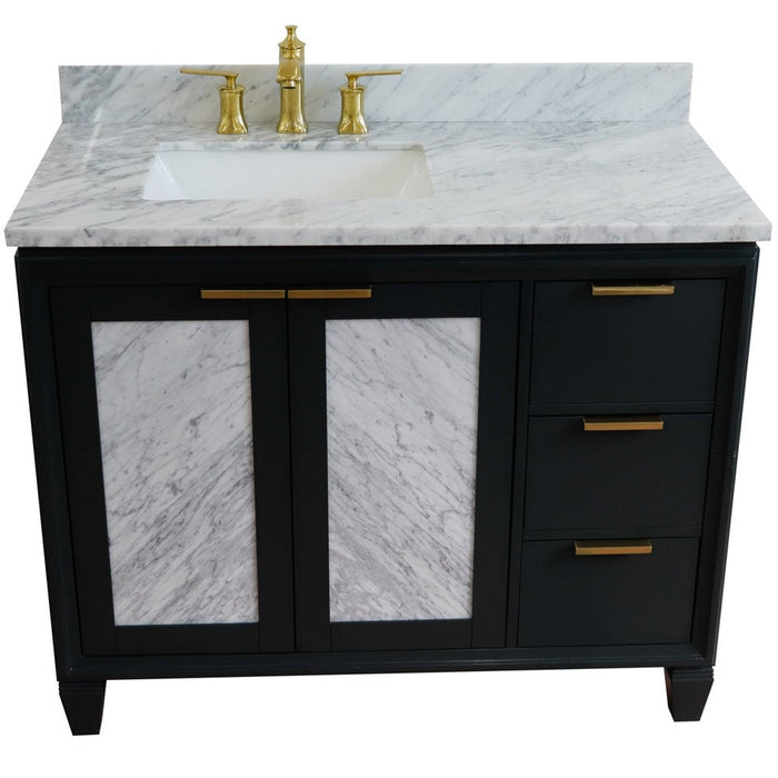 Bellaterra Home Trento 43" 2-Door 3-Drawer Dark Gray Freestanding Vanity Set - Luxe Vanity & Tub