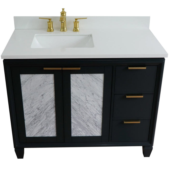 Bellaterra Home Trento 43" 2-Door 3-Drawer Dark Gray Freestanding Vanity Set - Luxe Vanity & Tub