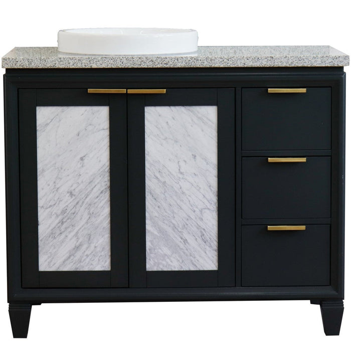 Bellaterra Home Trento 43" 2-Door 3-Drawer Dark Gray Freestanding Vanity Set - Luxe Vanity & Tub