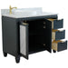 Bellaterra Home Trento 43" 2-Door 3-Drawer Dark Gray Freestanding Vanity Set - Luxe Vanity & Tub