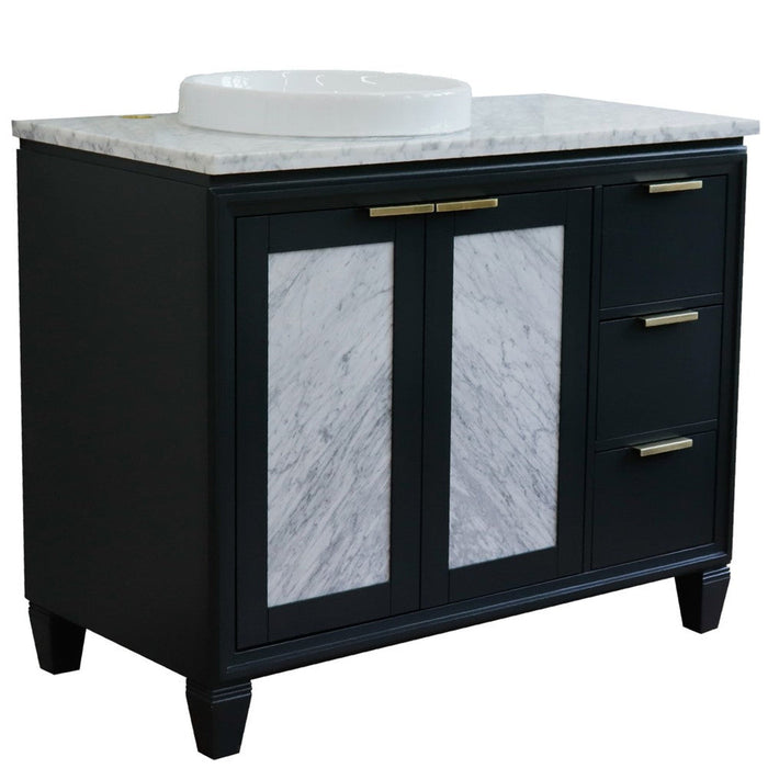 Bellaterra Home Trento 43" 2-Door 3-Drawer Dark Gray Freestanding Vanity Set - Luxe Vanity & Tub