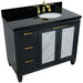 Bellaterra Home Trento 43" 2-Door 3-Drawer Dark Gray Freestanding Vanity Set - Luxe Vanity & Tub