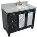 Bellaterra Home Trento 43" 2-Door 3-Drawer Dark Gray Freestanding Vanity Set - Luxe Vanity & Tub