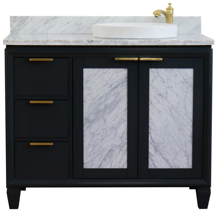 Bellaterra Home Trento 43" 2-Door 3-Drawer Dark Gray Freestanding Vanity Set - Luxe Vanity & Tub