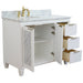 Bellaterra Home Trento 43" 2-Door 3-Drawer White Freestanding Vanity Set - Luxe Vanity & Tub