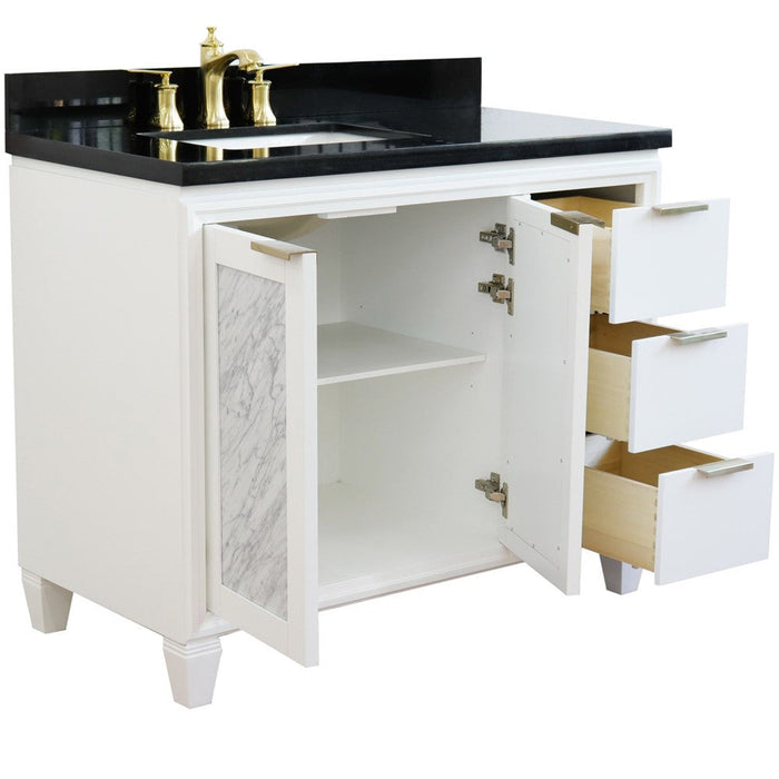 Bellaterra Home Trento 43" 2-Door 3-Drawer White Freestanding Vanity Set - Luxe Vanity & Tub