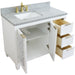 Bellaterra Home Trento 43" 2-Door 3-Drawer White Freestanding Vanity Set - Luxe Vanity & Tub