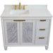 Bellaterra Home Trento 43" 2-Door 3-Drawer White Freestanding Vanity Set - Luxe Vanity & Tub