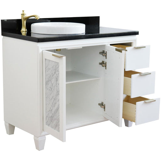 Bellaterra Home Trento 43" 2-Door 3-Drawer White Freestanding Vanity Set - Luxe Vanity & Tub