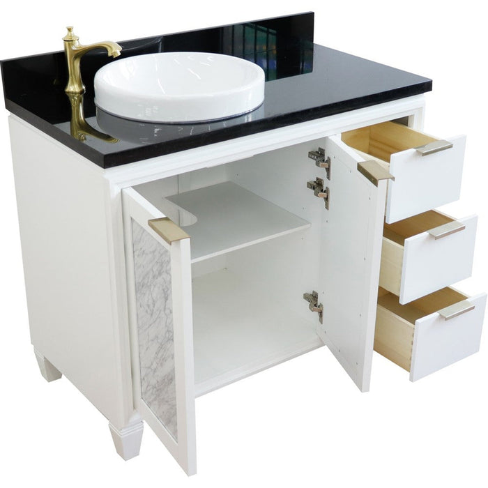 Bellaterra Home Trento 43" 2-Door 3-Drawer White Freestanding Vanity Set - Luxe Vanity & Tub