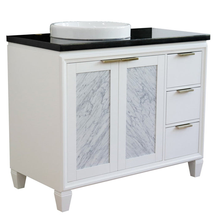 Bellaterra Home Trento 43" 2-Door 3-Drawer White Freestanding Vanity Set - Luxe Vanity & Tub