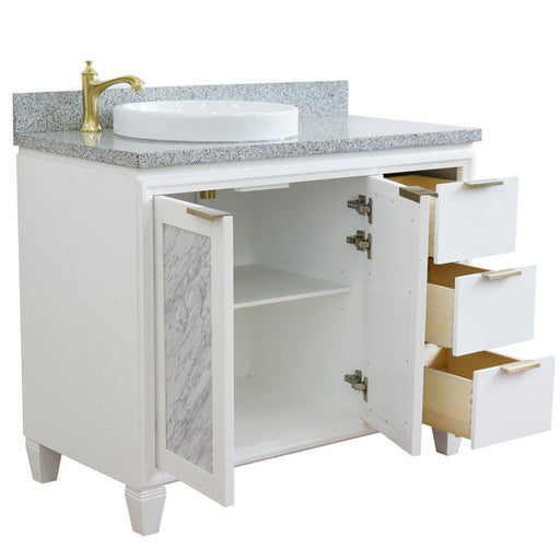 Bellaterra Home Trento 43" 2-Door 3-Drawer White Freestanding Vanity Set - Luxe Vanity & Tub