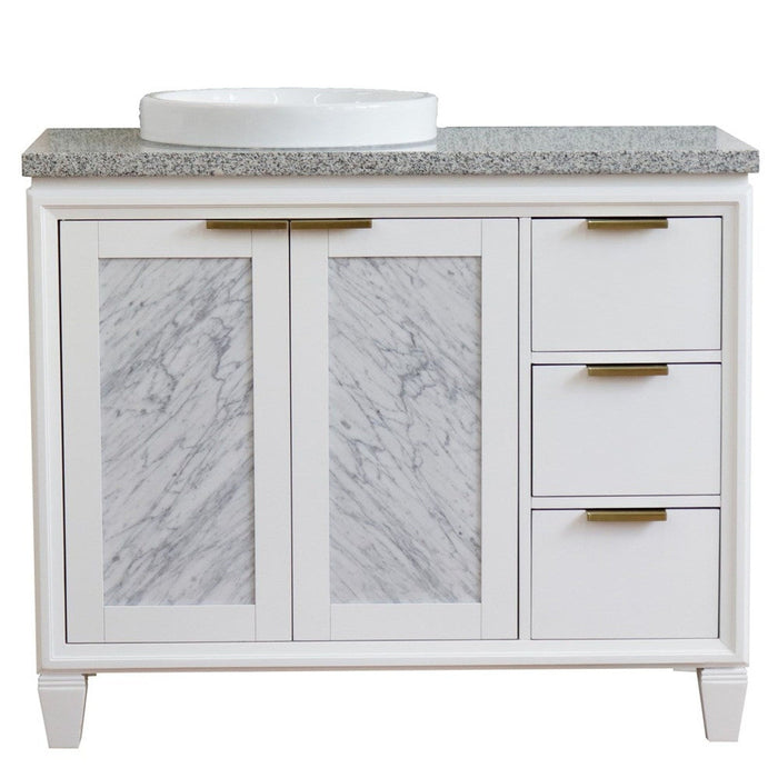 Bellaterra Home Trento 43" 2-Door 3-Drawer White Freestanding Vanity Set - Luxe Vanity & Tub