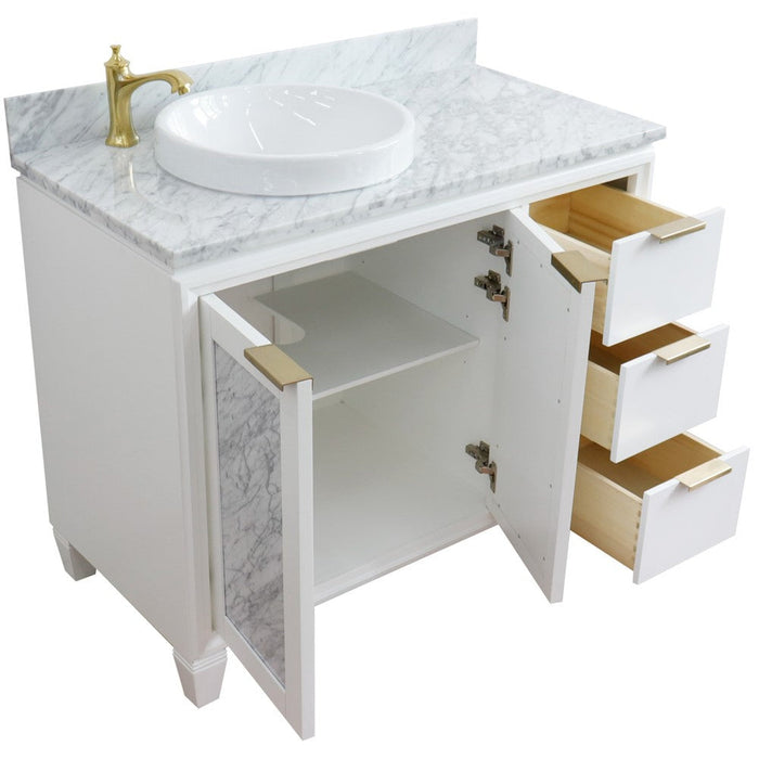 Bellaterra Home Trento 43" 2-Door 3-Drawer White Freestanding Vanity Set - Luxe Vanity & Tub