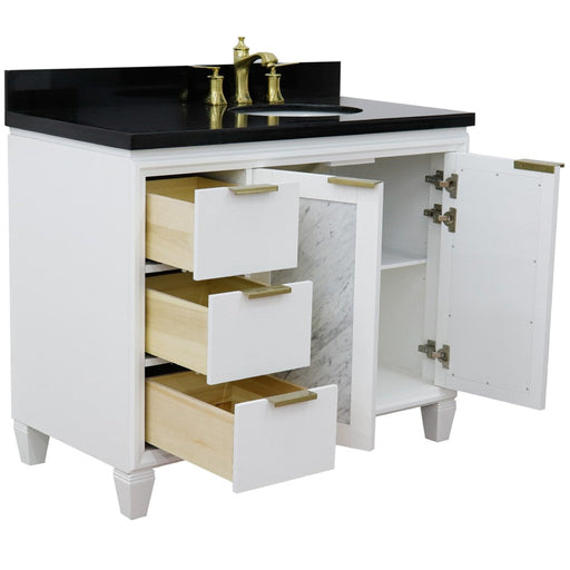 Bellaterra Home Trento 43" 2-Door 3-Drawer White Freestanding Vanity Set - Luxe Vanity & Tub