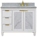 Bellaterra Home Trento 43" 2-Door 3-Drawer White Freestanding Vanity Set - Luxe Vanity & Tub