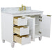 Bellaterra Home Trento 43" 2-Door 3-Drawer White Freestanding Vanity Set - Luxe Vanity & Tub