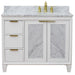 Bellaterra Home Trento 43" 2-Door 3-Drawer White Freestanding Vanity Set - Luxe Vanity & Tub